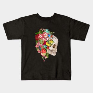 skull floral Kids T-Shirt